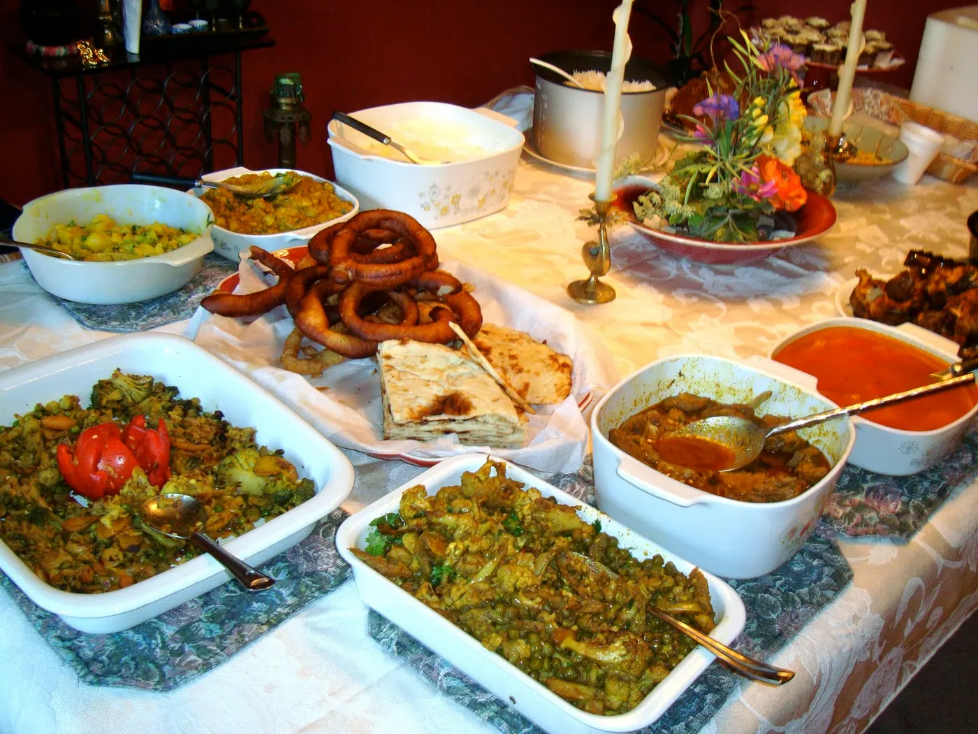 Dashain ko Bhoj 2011 - Serving Vijaya Dashami Feast. Dashain is the longest and most celebrated religious festival in Nepal