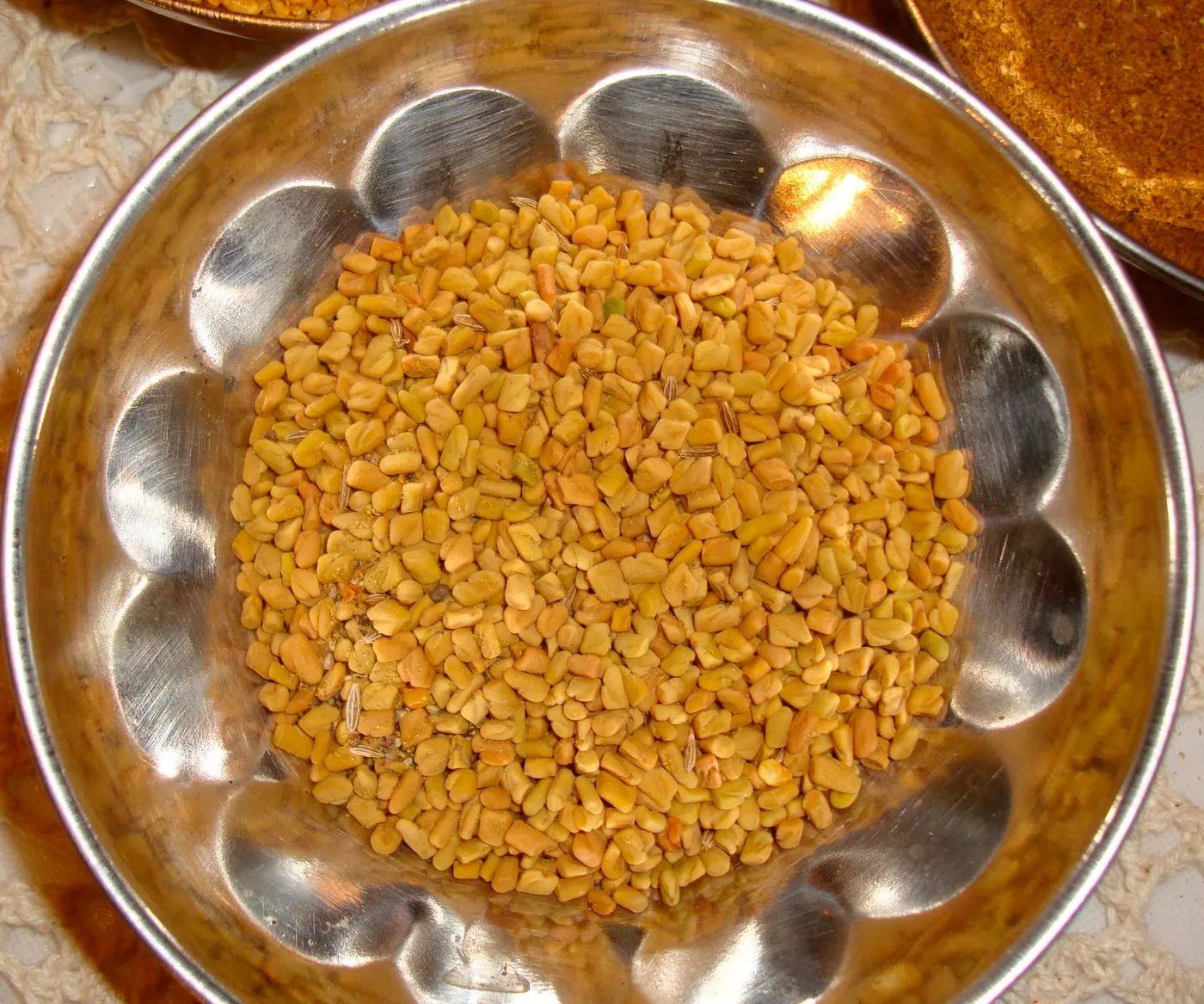 Fenugreek seeds are used in small quantities, and in many recipes, the whole seeds are first fried in oil to bring out the maximum flavor.