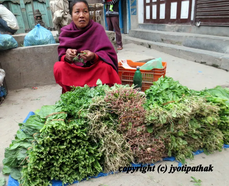 The daily greens in different shades - Nepali newspapers reports that the price of seasonal vegetables have dropped in the wholesale market and thanks to rise in supply from the farms in the neighboring district.