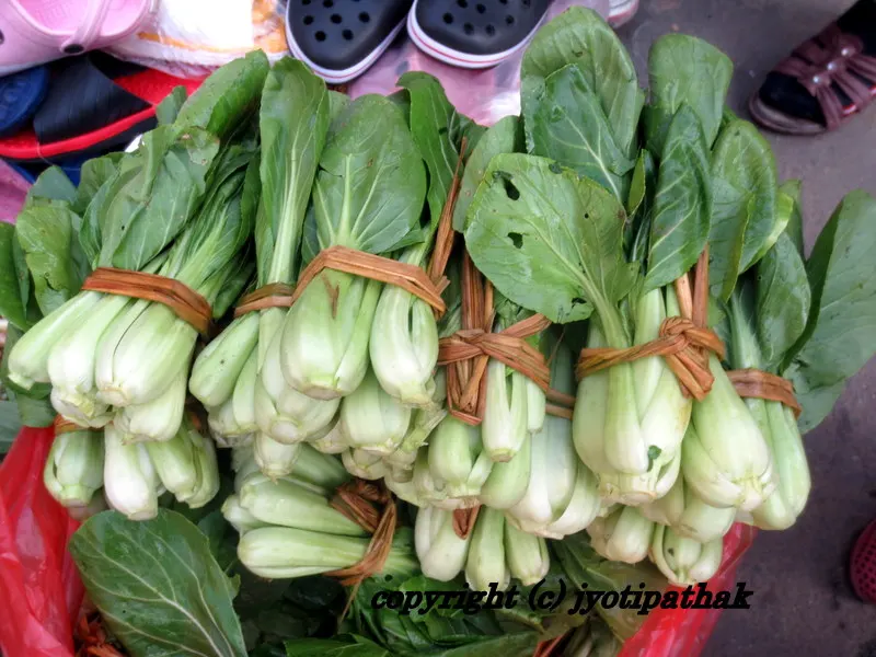 Bok Choy or Paak Choy - ( बक चोय) - most popular vegetable of China. They are light, slightly sweet flavored with crisp texture. I was surprised to see this vegetable in the Nepali Vegetable market.