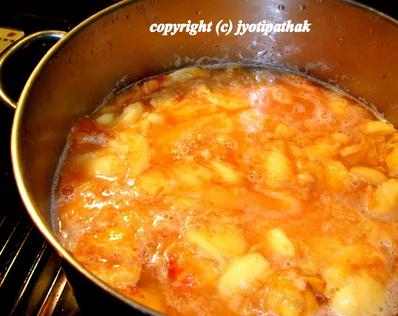 ... continue to simmer until the fruit is completely cooked. Taste to see if the fruit needs any sweetener...I usually do not add any sweetener and prefer to leave it natural ...