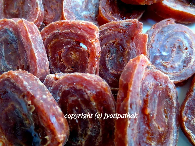 Lapsi ko Maadaa - (लप्सी को माडा) or lapsi fruit leather - if you ever get hold of this delicious fruit leather, please try it.