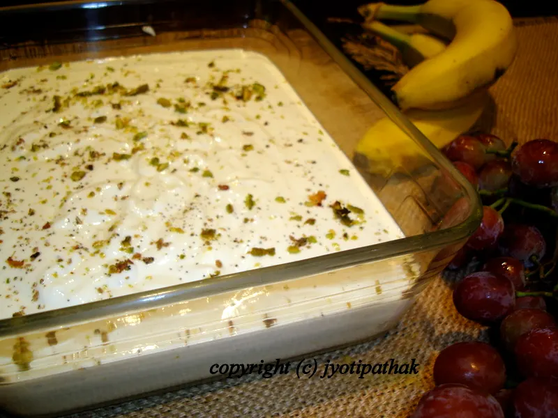 ... here is the picture of simple and scrumptious yogurt dessert, sikarni eaten at the end of a Nepali meal. Have friends and family come over to enjoy!