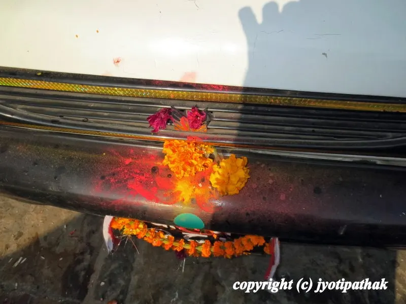 ....worshipping vehicles during Dashain festival