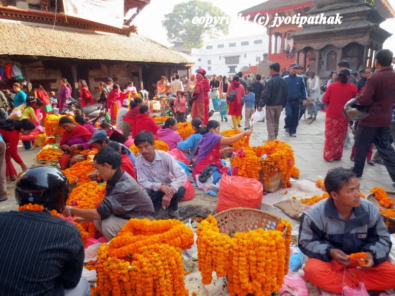 Nepali people in a festive mood