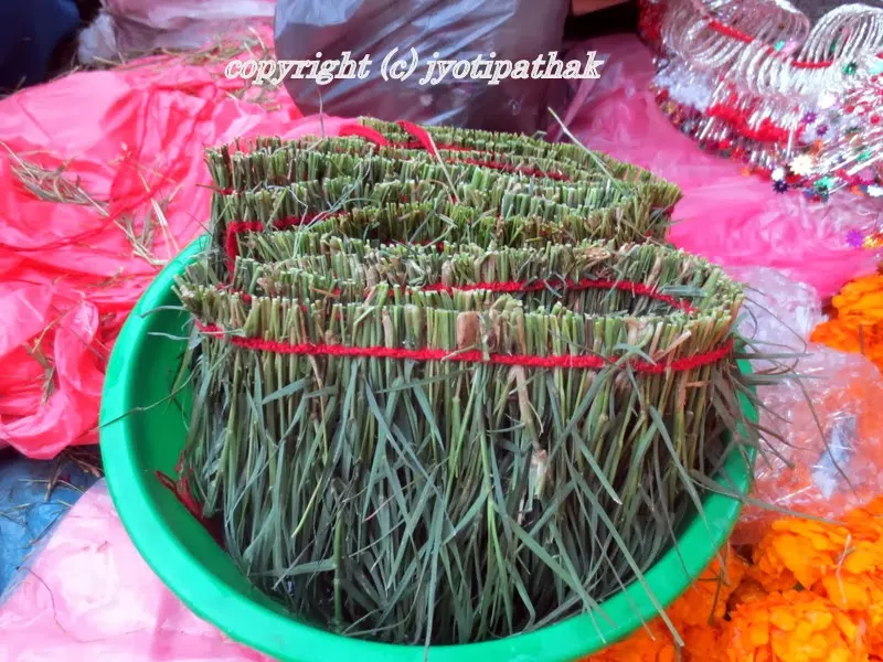 Dubo Grass Garland - (हरियो दुबो घास को माला)