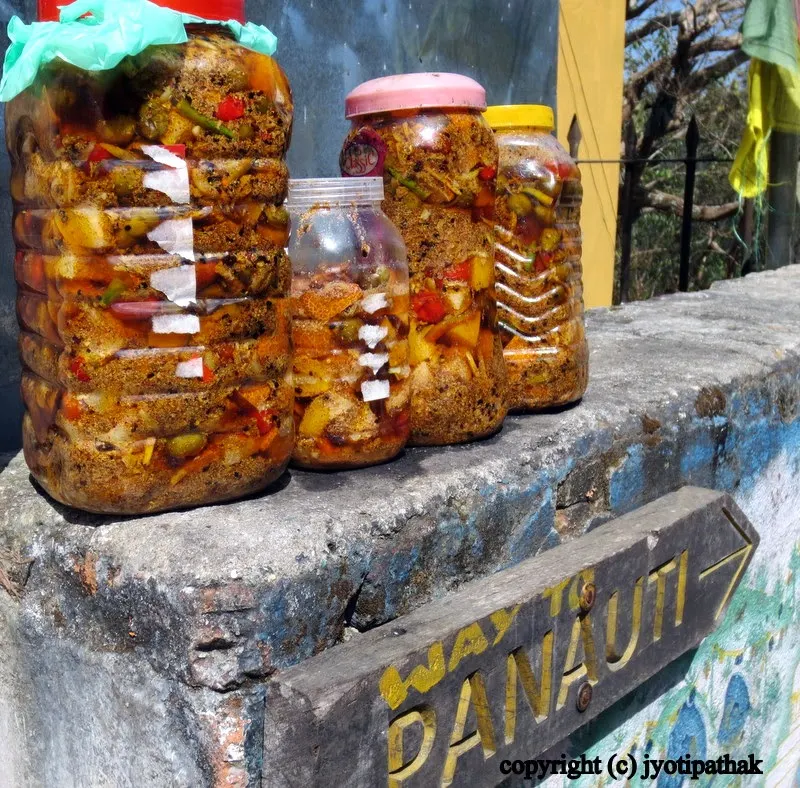 Image of pickled bottle left in the sun - on the way to Panauti, Nepal